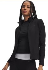 Under Armour Jacket Womens Motion Jacket Black Full Zip Pockets Slim Fit Size M