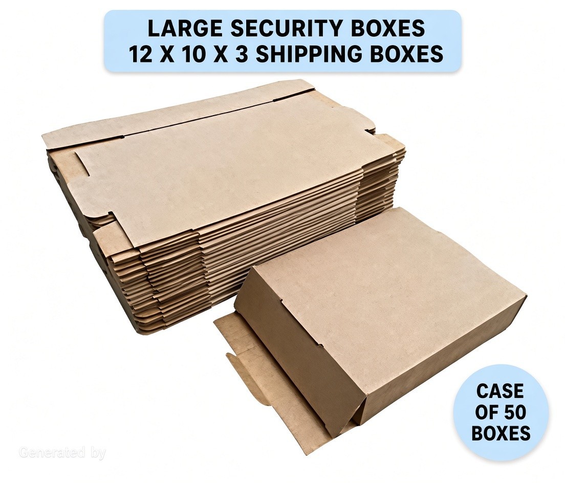 50 Pack 12x10x3 Corrugated Mailer Shipping Boxes Cardboard Literature Mailers