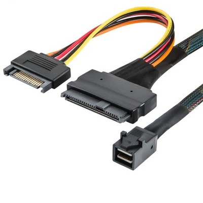 0.5M/1M SFF 8643 to U.2 SFF-8639 Cable with 15 Pin Female SATA Connector