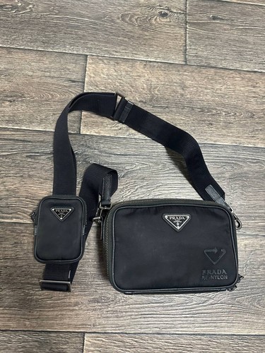 PRADA Brique Shoulder Crossbody Bag Re-Nylon men black