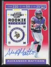 Alexander Mattison 2019 Panini Contenders Optic Red RC Auto /199 A #102