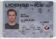 2023 Upper Deck Team Canada Juniors License to Ice Nolan Allan #LI-19 1u0