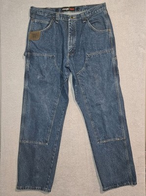 Wrangler Riggs Workwear Utility Double Knee Jeans Mens Size 38x34 Carpenter
