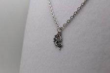 Handcrafted 21" silver chain solid mermaid charm necklace