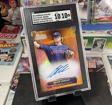 2022 Bowman Sterling Blaze Jordan /75 Orange Auto SGC 10/10 Pop 3