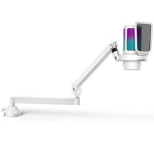 USB Gaming Microphone Set, Noise Cancellation Condenser Mic with Boom Arm RGB...