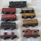 Vintage Toy Train Set 9 Cars  Tin Marx ?