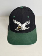 VTG 90s Philadelphia Eagles Black/Green New Era Pro Model USA NFL Snapback Hat