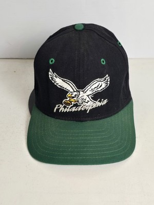 VTG 90s Philadelphia Eagles Black/Green New Era Pro Model USA NFL Snapback Hat