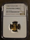 1990 P G$5 1/10 oz Gold American Eagle Proof - NGC PF 69 Ultra Cameo