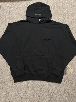 FEAR OF GOD ESSENTIALS HOODIES Stretch Limo/Black- 100% AUTHENTIC xs