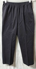 Alfred Dunner Petite Elastic Waist Pull On Black Stretch Ankle Pants - Size 10P