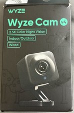Wyze Cam v4 2.5K QHD Indoor/Outdoor WiFi Smart Security Cam-black New Open Box