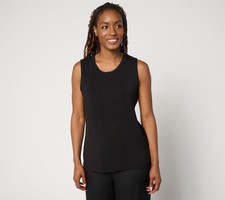 nicole by Nicole Miller Women's Top Sz M Modal Knit Tank Black A693069