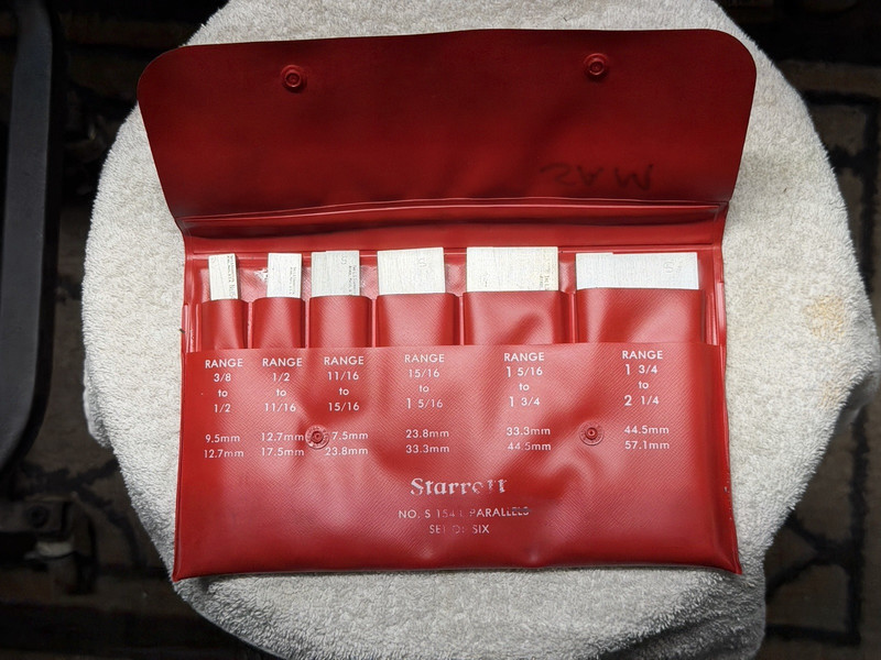 Starrett No. S 154 L Adjustable Parallel Gage Set 3/8 to 2-1/4 Inch, Excellent 