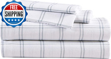 Flannel Sheets Queen Size Anti Pilling  Wrinkle Resistant Cotton...