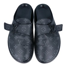 Louis Vuitton Easy Line Mule 1A90RK Monogram Eclipse Sandal US 8.5 EU 41.5 Black
