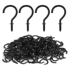 RELBRO 100 Pcs Screw Hooks, 1 Inch Cup Hooks Screw in Mug Hooks Metal Heavy Duty