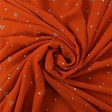 Sanskriti Vintage Indian Saree Georgette Hand Beaded Craft Fabric Cultural Sari
