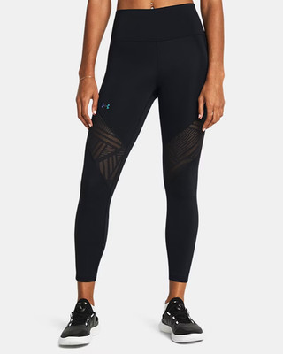 UNDER ARMOUR WOMEN COMPRESSION RUSH VANISH VENT ANKLE LEGGINGS BLACK#1383553-NWT