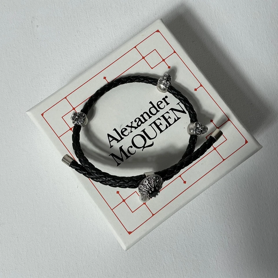 Alexander McQueen Black Skull Wrap Bracelet - Image 3 of 3