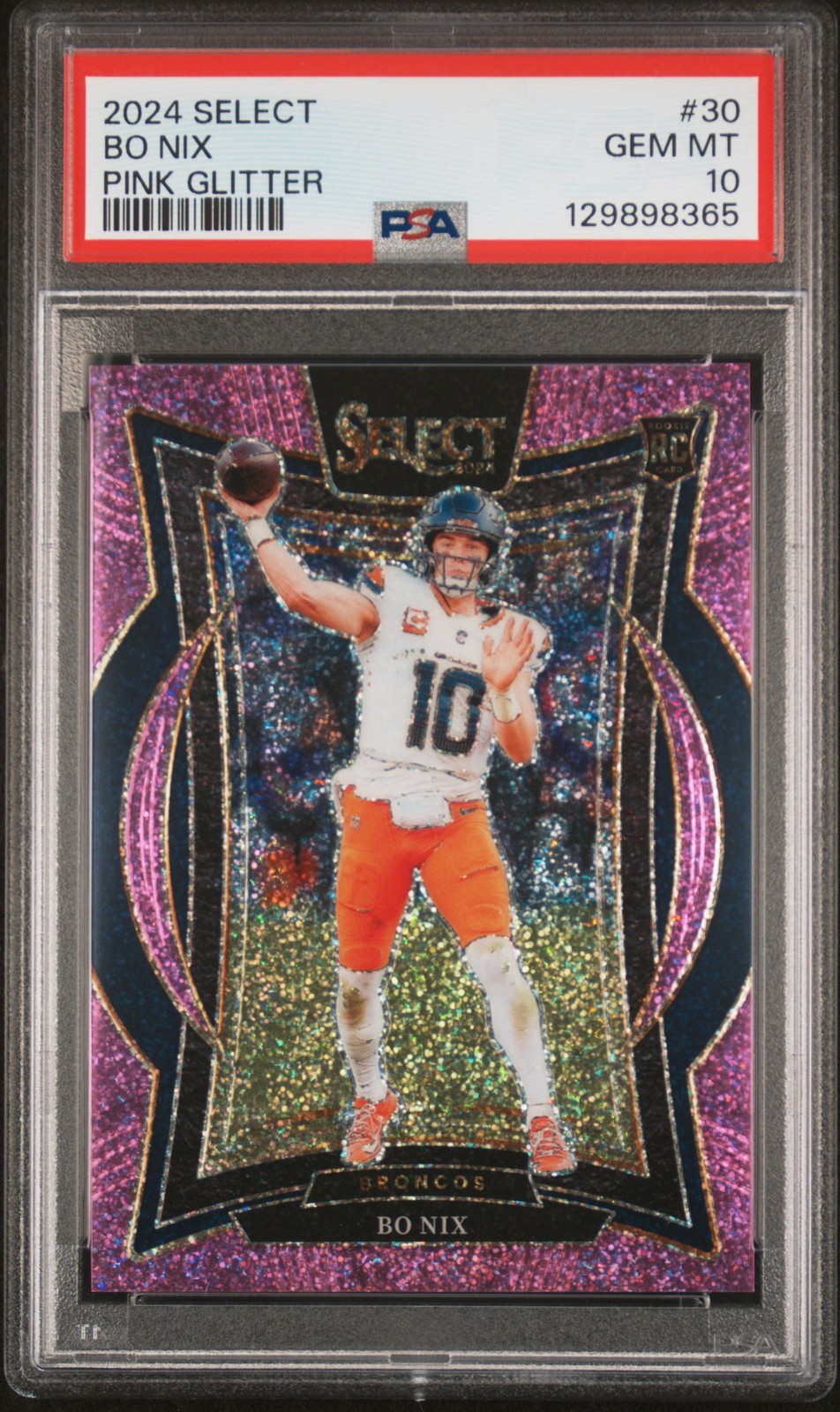 2024 PANINI SELECT PINK GLITTER #30 BO NIX 12/15 PSA 10