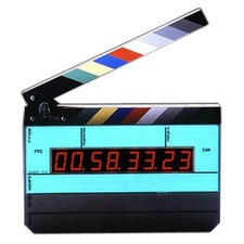 Denecke Dcode TS-3EL Time Code Clapper Slate w/Backlight Display, Color Clapper