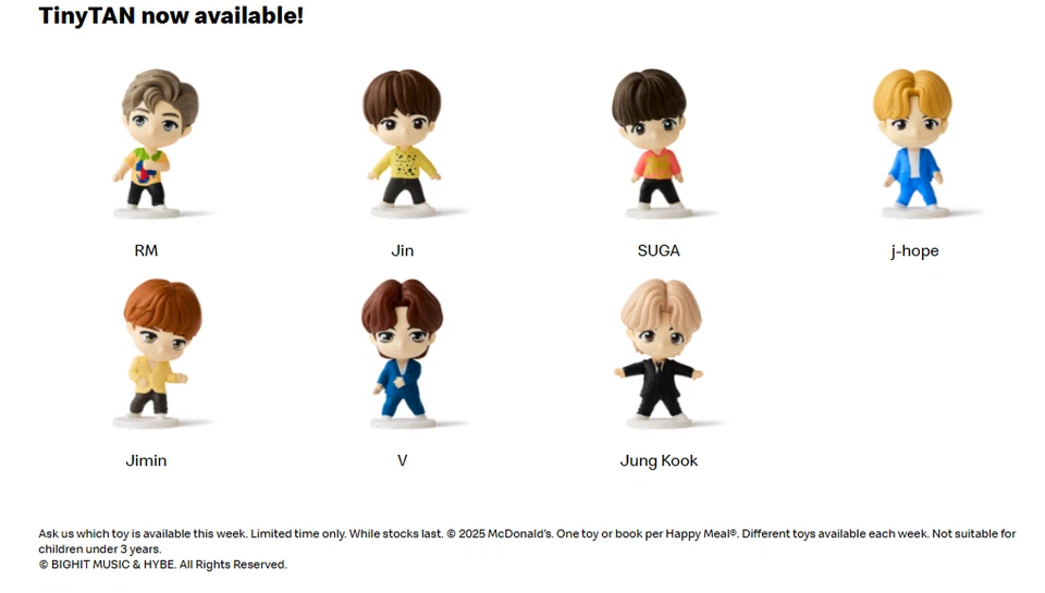 McDonalds AUS 2025 Happy Meal Toys Tiny Tan X BTS K-Pop Band TinyTan BNIB -Pick - image 2 of 4