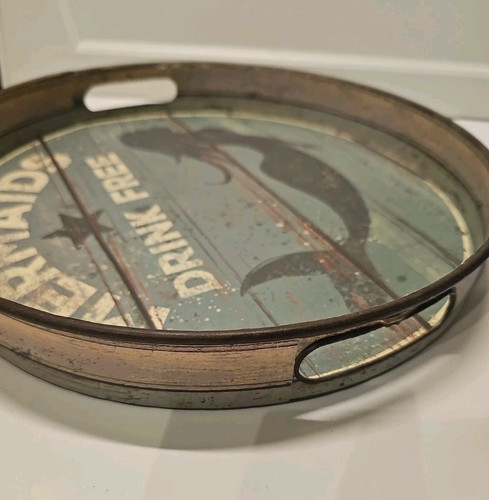 MERMAID COASTAL DECOR Primitives By Kathy / Dan DiPaolo Metal Bar Tray 13" - Picture 7 of 7