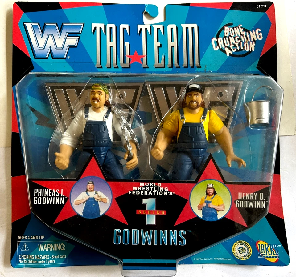 WWF TAG TEAMS 四套 - CHYNA/HHH、GOLDUST/MARLENA、Godwins、BLACKJACKS 全新带盒 — 第 4/4 张图片