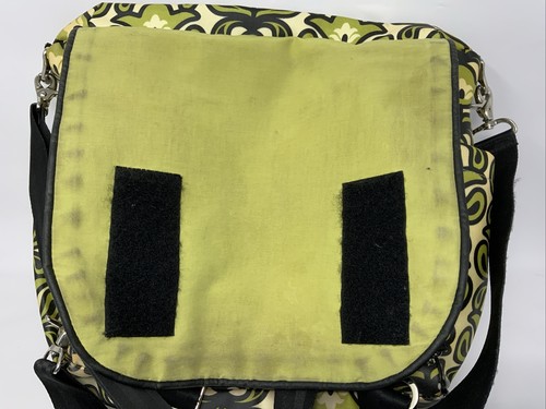 Petunia Pickle Bottom Diaper Bag Backpack With Changing Pad Green Black Flowers - Picture 8 of 12