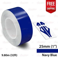 NAVY BLUE 1" 25mm Roll PIN STRIPE Car Striping Line TAPE Decal Vinyl Sticker
