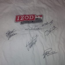 INDY CAR SERIES Legends Hand Signed AUTOGRAPHED L Shirt IZOD Andretti Foyt Unser