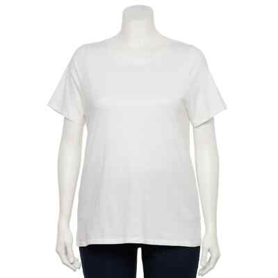 White T-Shirt Tee Size 1X Casual Short Sleeve Crewneck Top Layer Gift Sonoma New