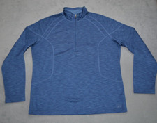 REI Midweight Long Underwear Half Zip Shirt 870149 Mens XL Blue Made in USA