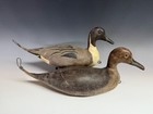 New ListingFred Lefever Pintail Pair Duck Hunting Decoys Vintage California 1940s Canvas