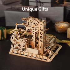 ROKR Marble Run 3D Wooden Puzzle-Tower coaster Mechanical Building Kit Xmas Gift