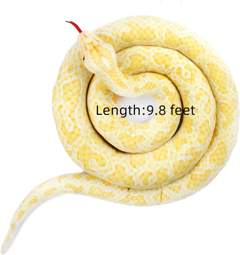 120" Extra Long Plush Yellow Snake - Soft Stuffed Animal Toy for Kids - Picture 4 of 12
