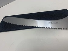 BOLEXINO Bread Knife 9 Inch  Serrated With Sheath And Wide Wavy Edge Professi...