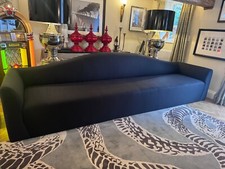 Ex Display George Smith Anoushka Sofa in black fabric rrp £16500. 353cm wide B
