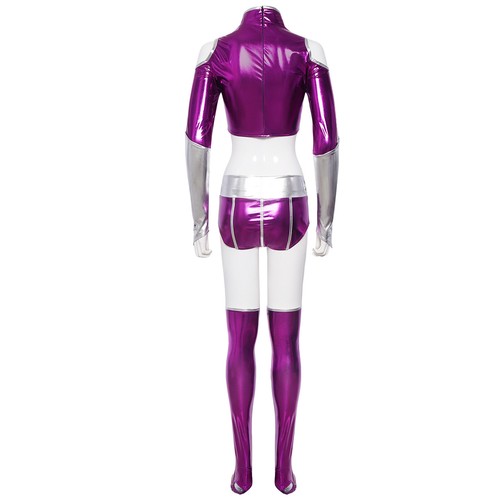 Cosplay Teen Titans Starfire Costume Suit Superhero Halloween Masquerade Outfits - Picture 2 of 7