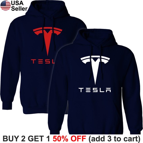 Tesla Hooded Sweat Shirt Logo Model S 3 X Y Motor Elon Musk Hoodie Sweater BTS03 - Picture 11 of 18