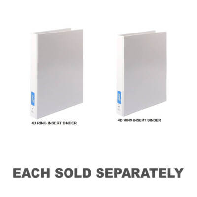 Bantex 4 D Ring Insert Binder Heavy Duty Design for Home Office School 38mm A3