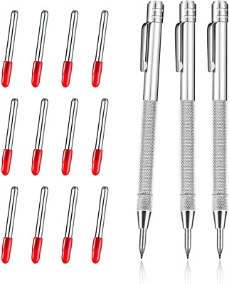 3 Stück Wolframcarbid Stift, Anreißnadel Hartmetall Mit Magnet,12 Ersatz Red Hat