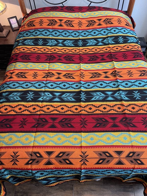 New Luxury Southwest Native Indian Style queen size bedspread 88”x96” Seat cover
