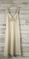 Vtg Womens Small Silky Full Sweep Chemise Nightgown Slip Dress Peasant Feminine