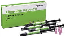 Pulp-Dent Lime-Lite Enhanced Light Cure Cavity Liner 4x 1.2mL Syringe+ 20 Tips
