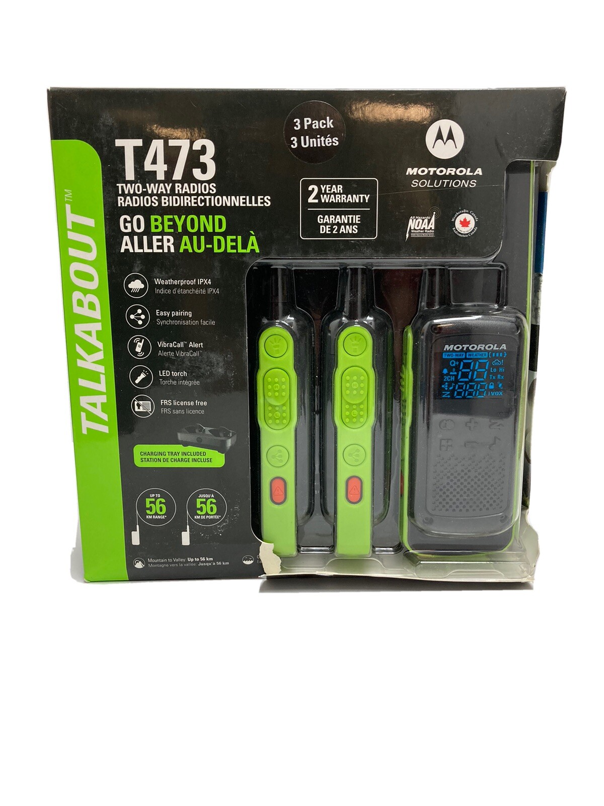 MOTOROLA T473 Talkabout 3PACK Walkie Talkie TwoWay Radios