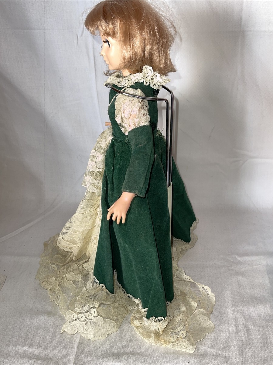 RARE Vintage EEGEE Co. 1963 Collectible Doll Green Velvet Dress