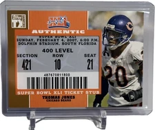 2007 Topps TX Exclusive Super Bowl Ticket Stubs Thomas Jones Card #SB-TJ W/Top
